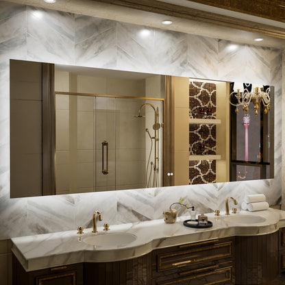 Navi LED Bathroom Mirror 96" x 36" with Backlit,Mirror with Lights Wall Mounted Anti Fog,Led Mirror for Bathroom,HD Tempered Glass,Shatter - Proof