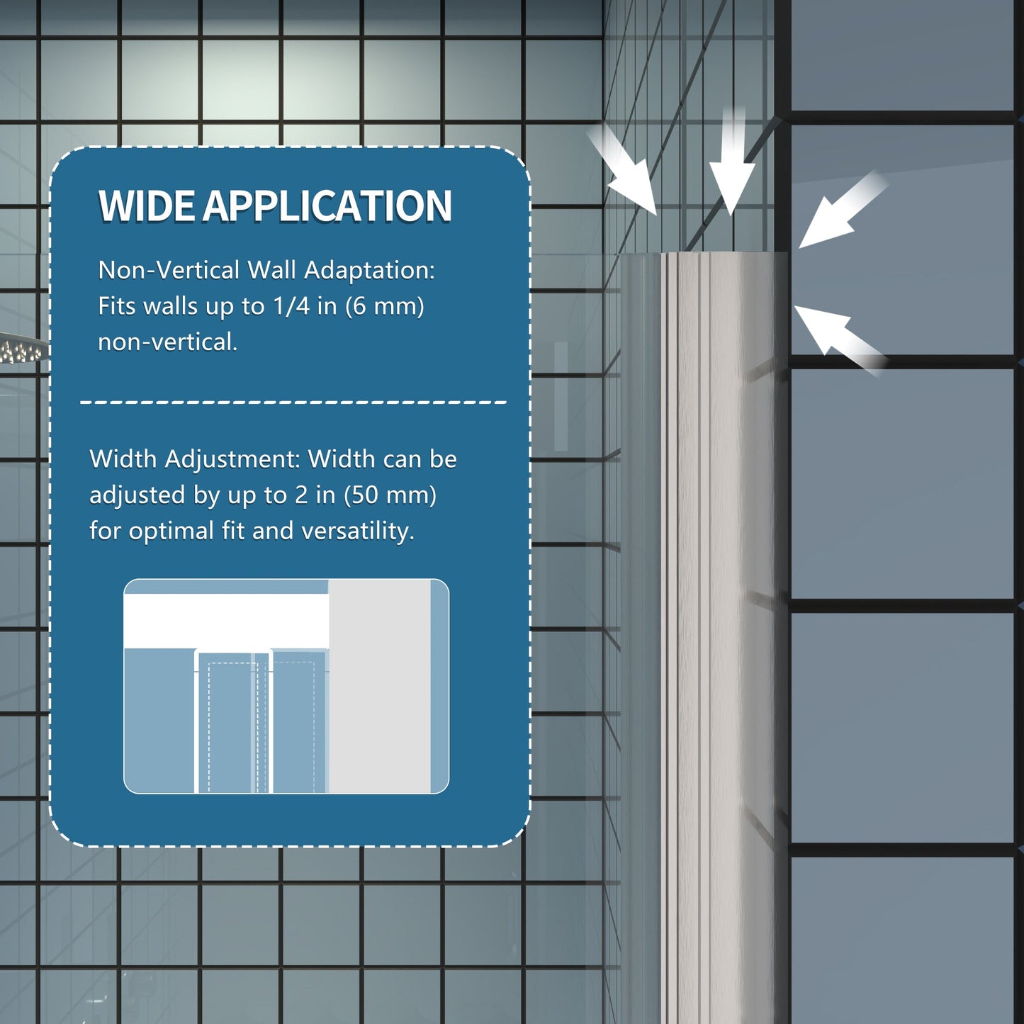 Classy 30-32" W X 72" H Pivot Shower Doors Semi-Frameless Nickel Glass Shower Door With Handle