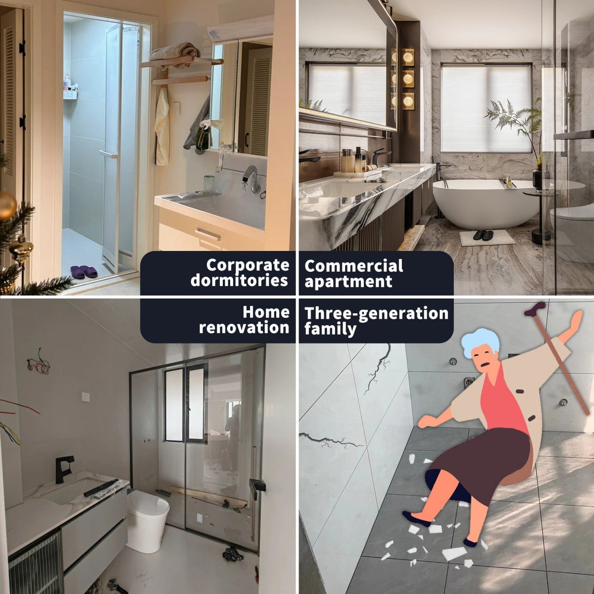 Pequod - L Shower Base, 48"x 36", White with Brushed Nickel Cover,Left