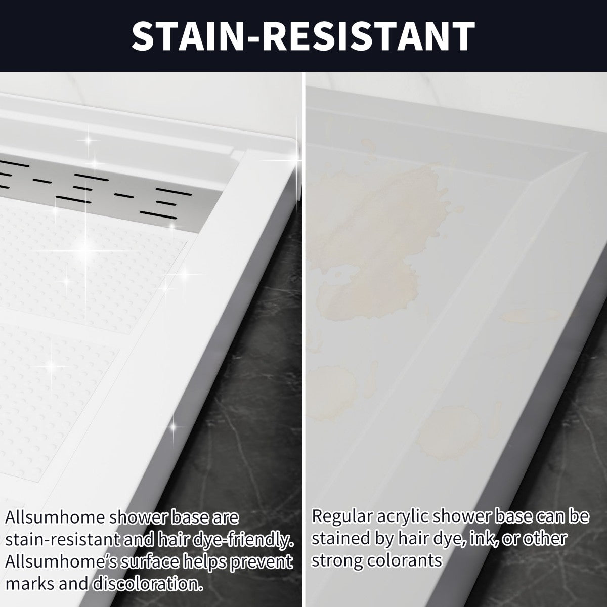 Pequod - L Shower Base, 48"x 36", White with Brushed Nickel Cover,Left