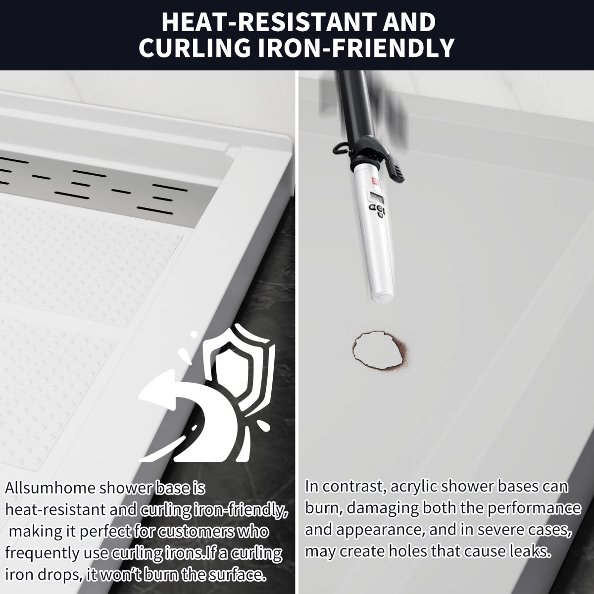 Pequod - L Shower Base, 60"x 32", White with Brushed Nickel Cover,Left
