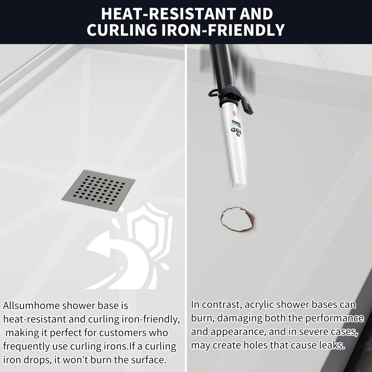 Pequod - M Shower Base, 60"x 36", White with Brushed Nickel Cover,Middle