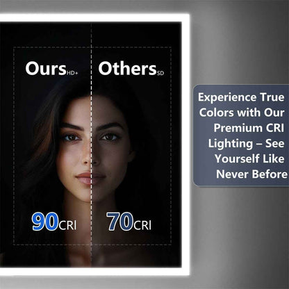 Rim 30" W x 32" H Lighted Medicine Cabinet Recessed or Surface LED Medicine Cabinet with Outlets & USBs