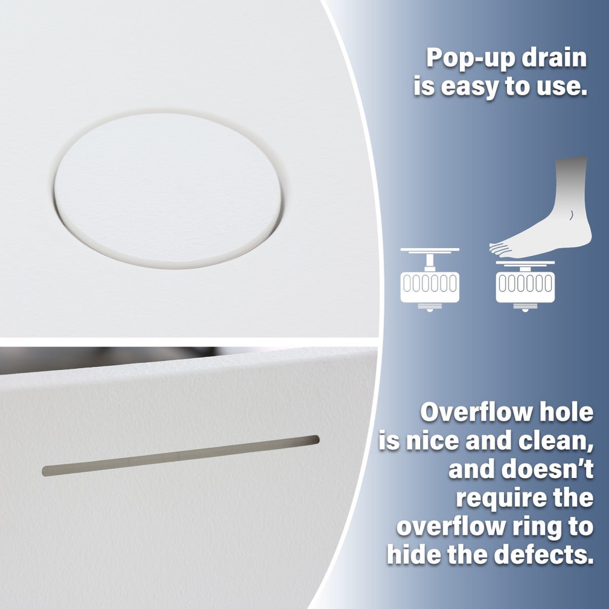 RockX 59" Rock Texture New Technologies Freestanding Bathtub,Prussian blue,Scratch - proof,Contemporary Soaking Tub,Large Overflow Port