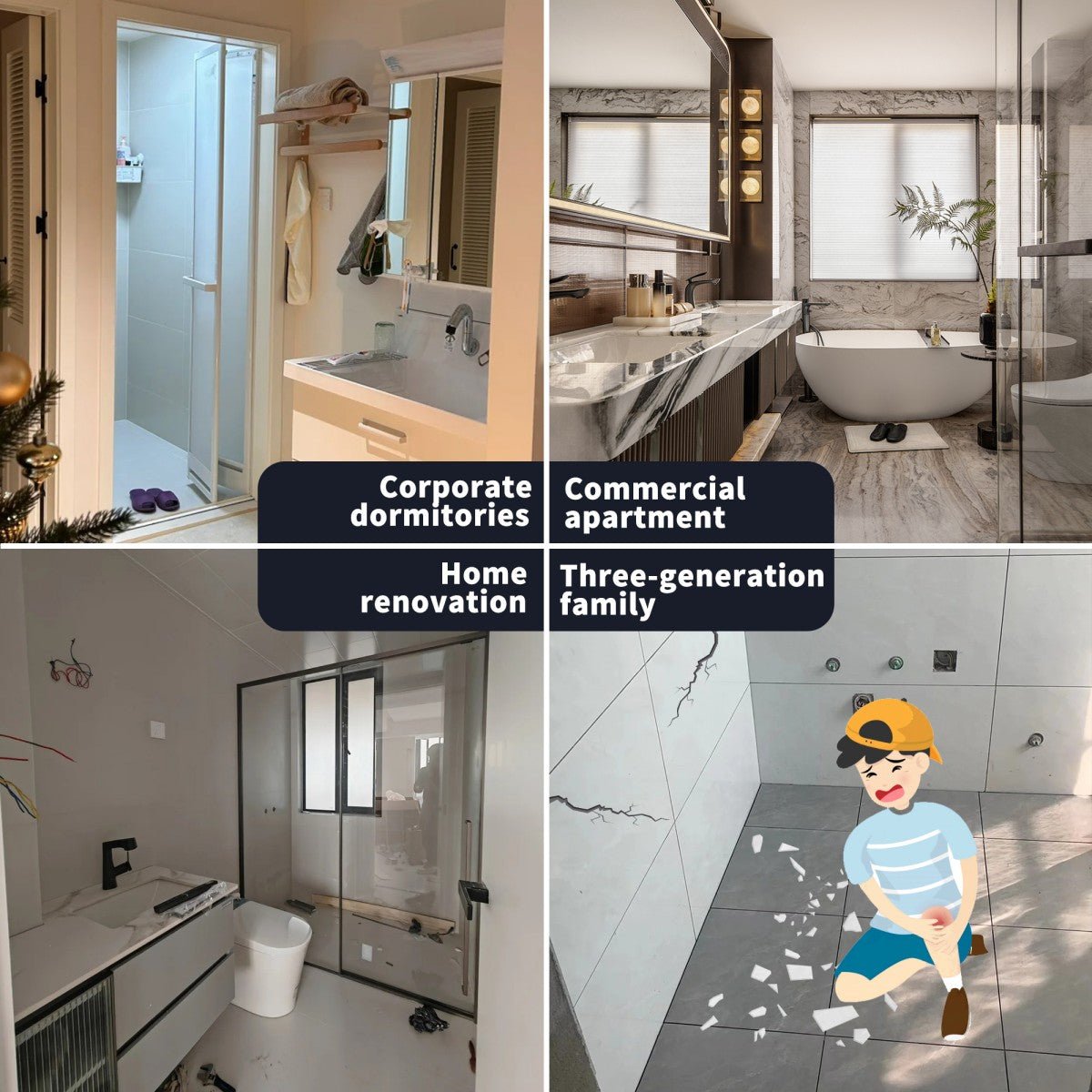 Verona Bathroom Tiles 32"x60"x96"Alcove Stone Shower Wall Kit for Bathroom Remodel,Height adjustable,Fast Installation,Waterproof,Silver White